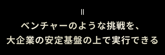 ベンチャーのような挑戦を、大企業の安定基盤の上で実行できる